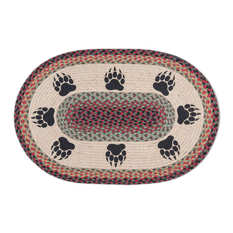 Earth Rugs Op-81 Bear Paw Oval Patch 20 X 30 image number 0