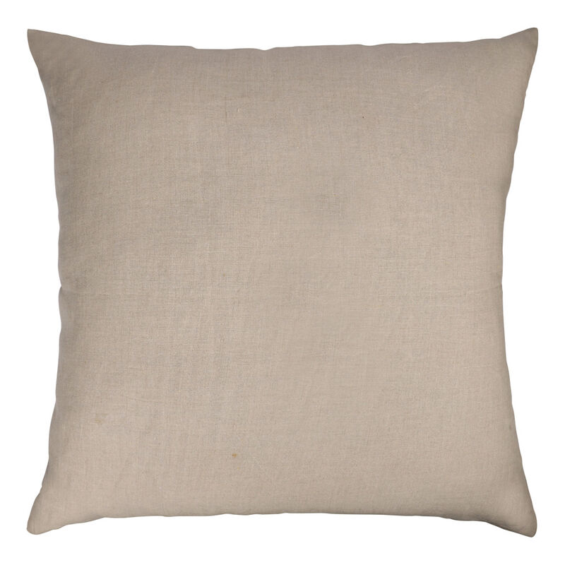 HomeRoots 24" Brown and Beige Geometric Silk Throw Pillow With Embroidery image number 2