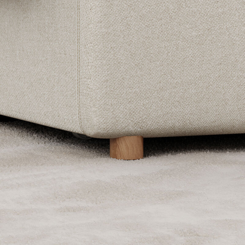 FUFU&GAGA Minimalist Platform King  Bed with Linen Upholstery Iron Frame and Button Accents 87''L x 81''W x 45''H Gray