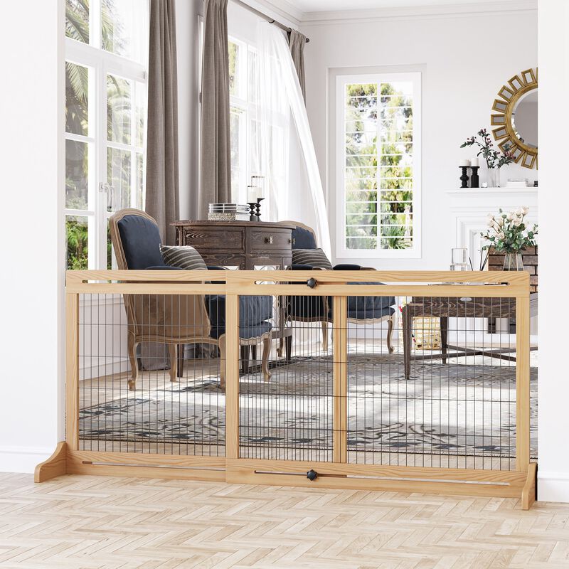 Natural Pet Barrier: 72"Wx27.25"H Freestanding Extra Wide Gate image number 1