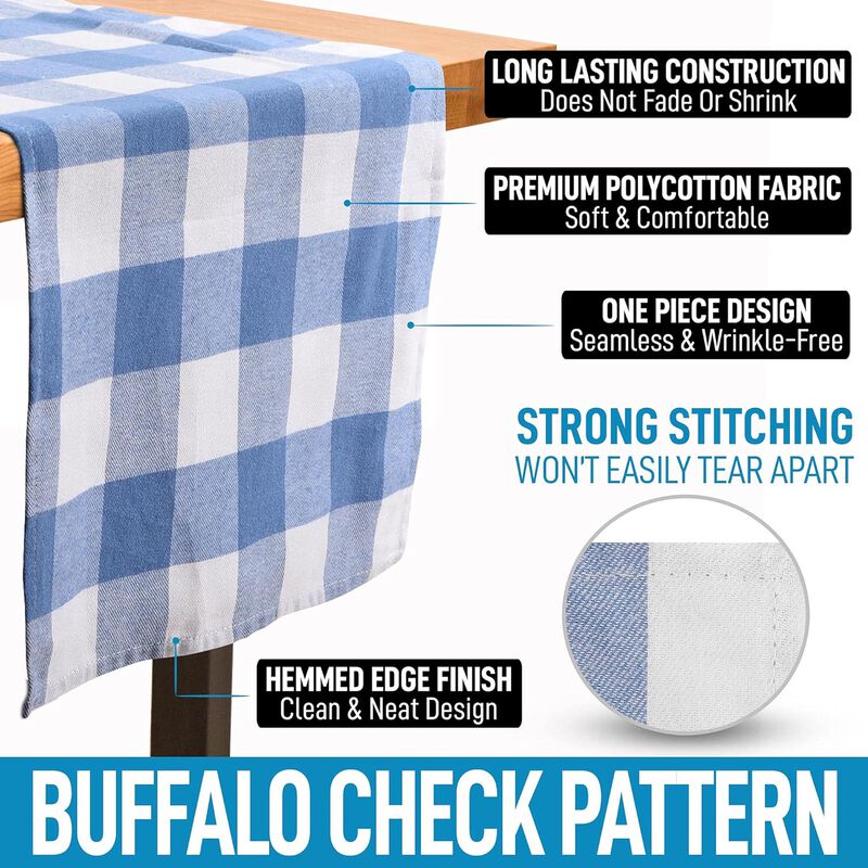 Thick Poly Cotton Buffalo Plaid Table Runners image number 2
