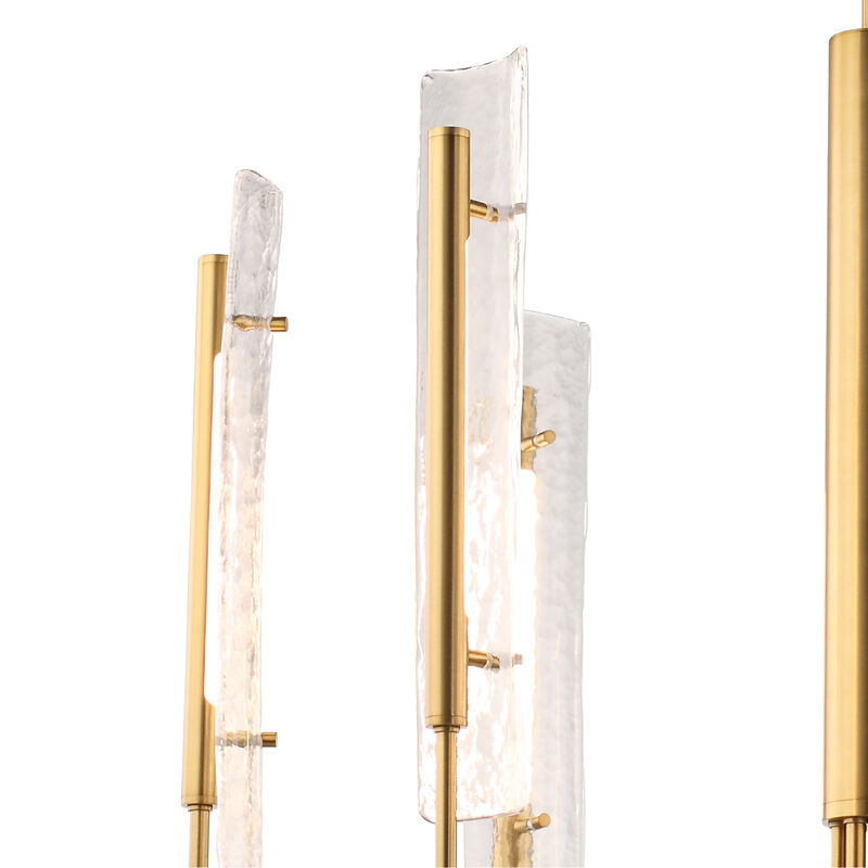 33.7 in. 6-Light Gold Ceiling Light with Glass Shade