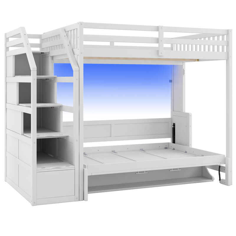 Merax Loft Bed with Storage Staircase