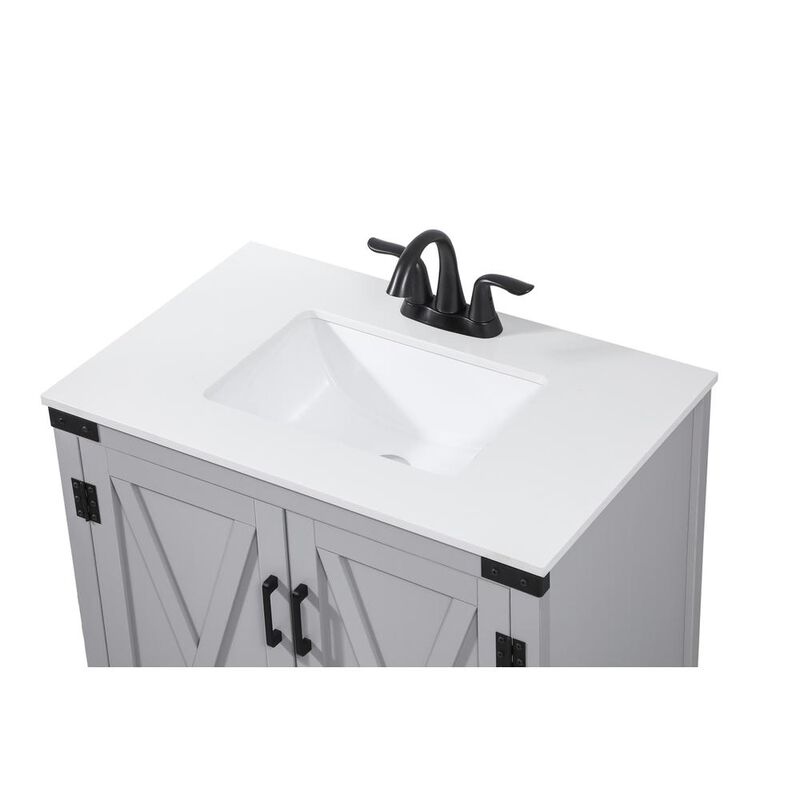 Elegant Kitchen and Bath 30 inch Single bathroom vanity in grey