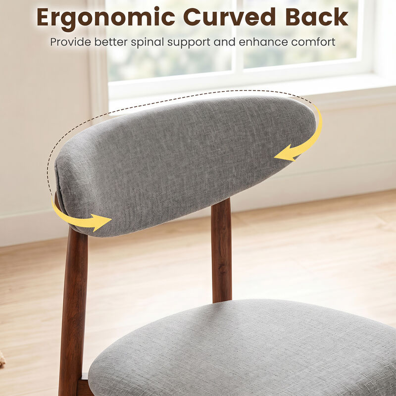 4 Pack Fabric Dining Chairs with Curved Backrests for Kitchen and Dining Room image number 5