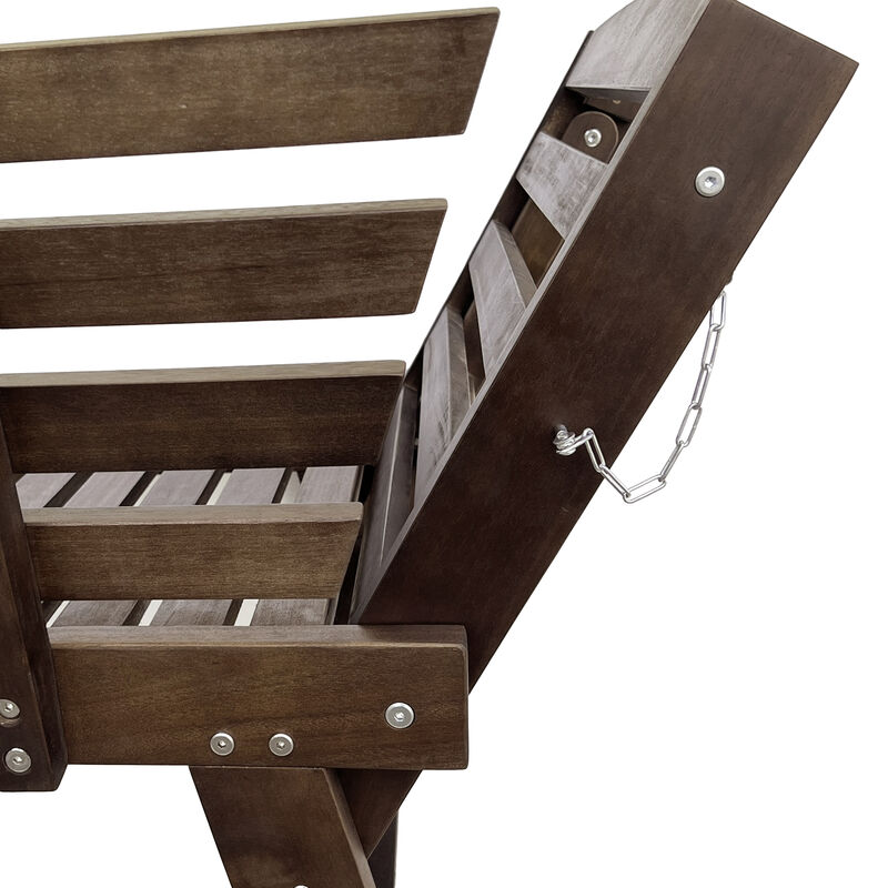 Adjustable Patio Daybed with Convertible Chaise Lounge Acacia Wood for Small Spaces