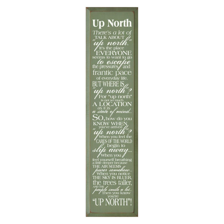 There&rsquo;s a Lot of Talk About Up North Funny Wood Sign Decor