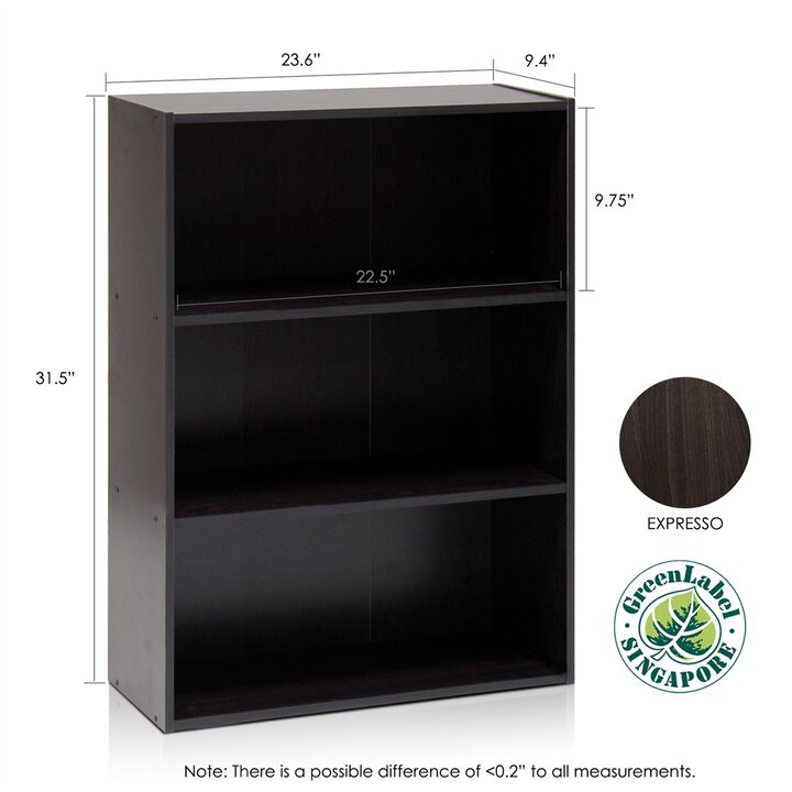 Pasir 3 Tier Open Shelf, Espresso
