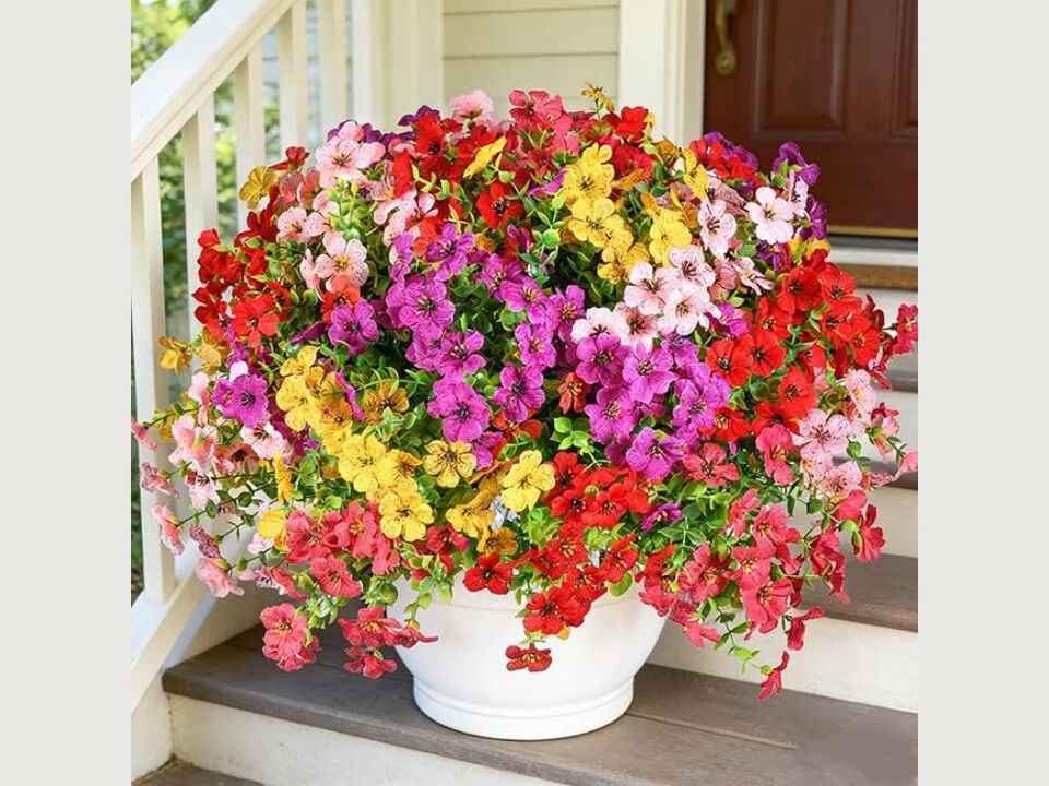 30 Bundle Artificial Outdoor Plants UV Resistant Window Box Decor