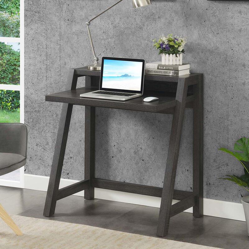 Convenience Concepts Newport Lilly 2 Tier Desk, Gray