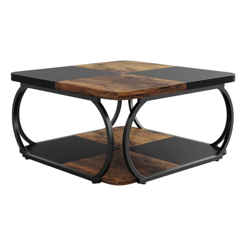 Multi-Purpose Coffee Table with Two Tiers for Books and Essentials