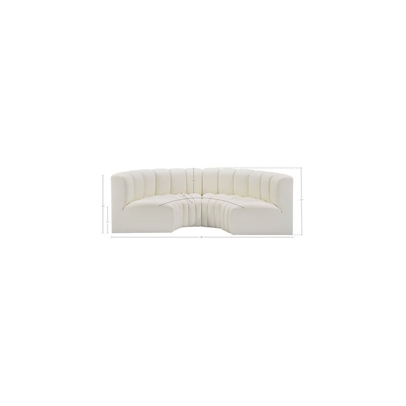 Meridian Furniture Arc Cream Vegan Leather Modular Sofa