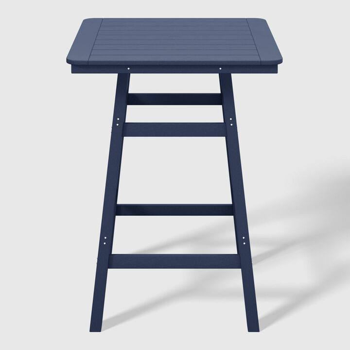 WestinTrends Square Outdoor Patio Bistro Bar Table With Umbrella Hole