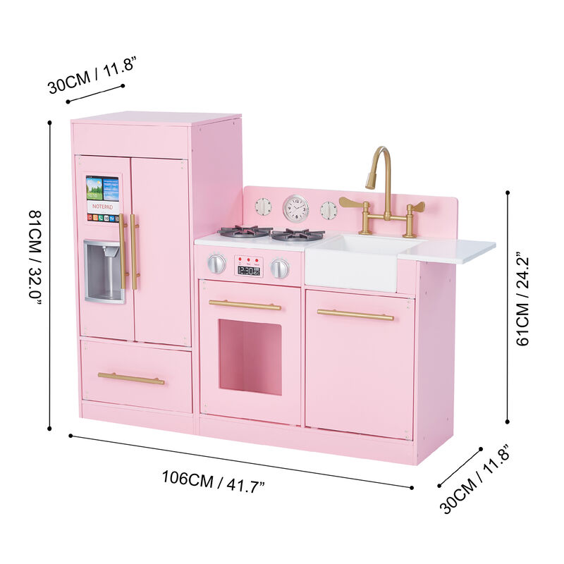 Teamson Kids - Little Chef Charlotte Modern Play Kitchen - Pink / Gold