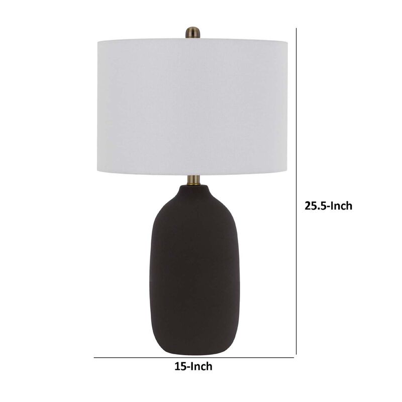 Table Lamp, White Drum Shade, 26 Inch Hotel Quality Black Ceramic Base image number 7