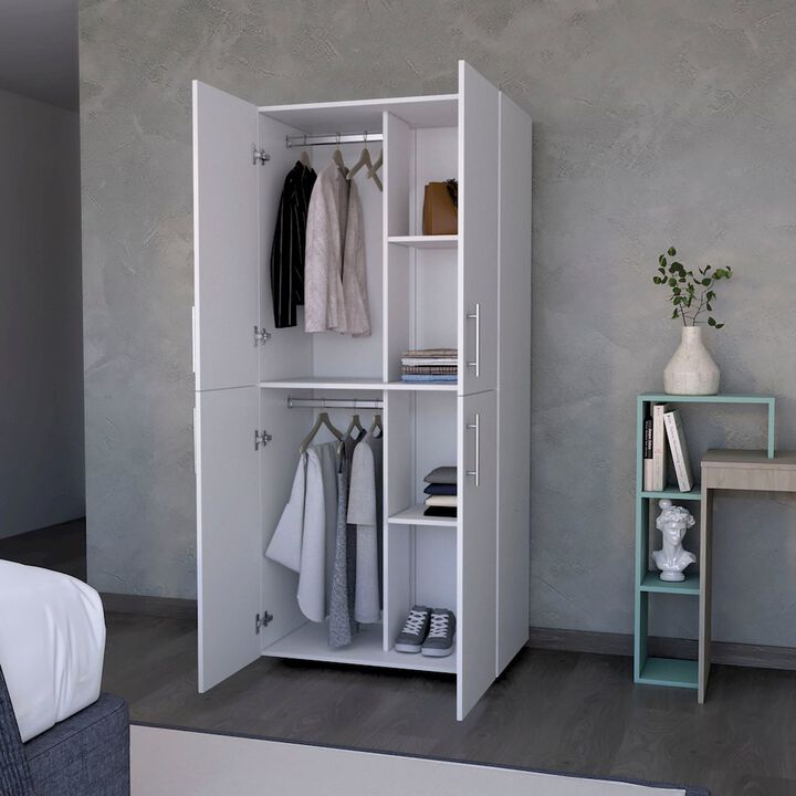 Plethoria Home 4-Door Armoire White