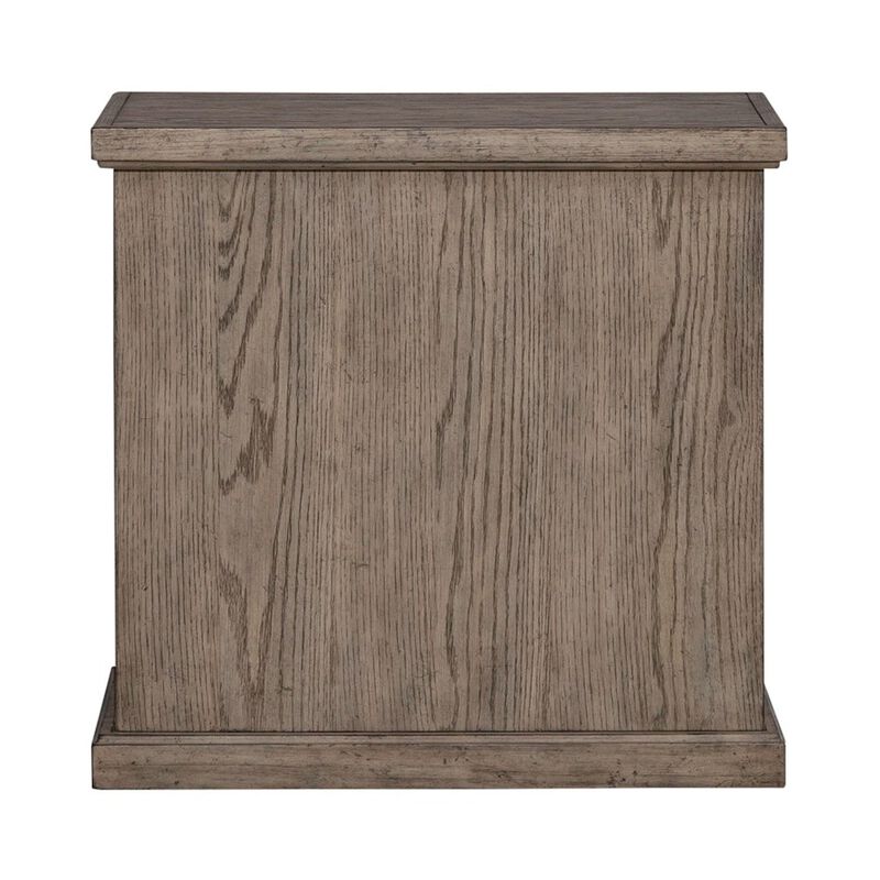 Liberty Furniture City Scape Metal Accent Oak Wood Chair Side Table for Living Room, Beige image number 3