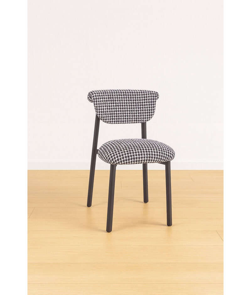 Houndstooth Upholstered Wood-look Metal Frame 2pc Dining Chairs image number 2