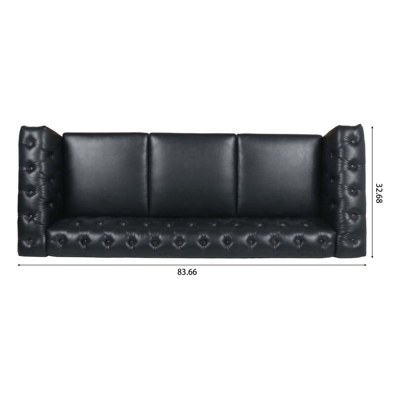 Traditional Square Arm Removable Cushion 3 Seater Sofa image number 8