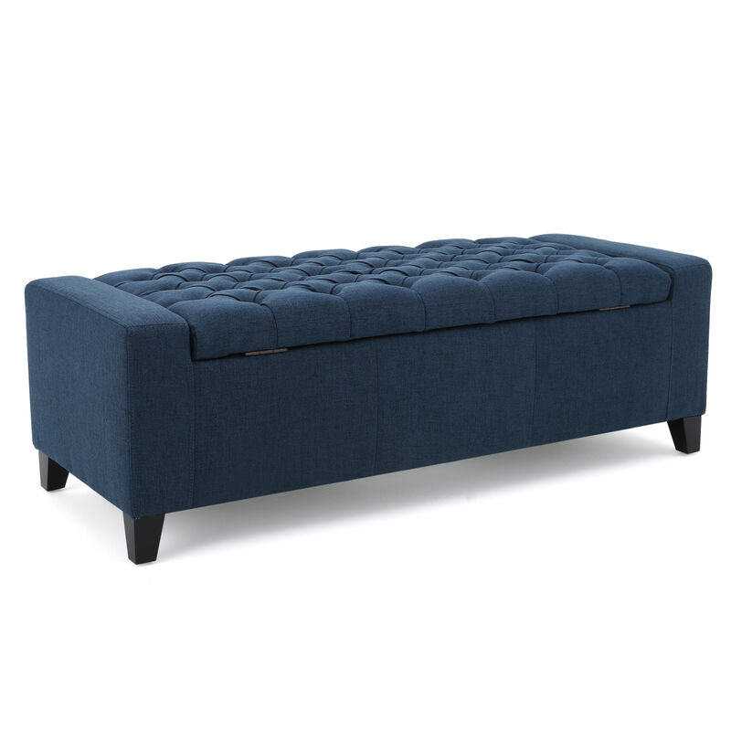 Merax Fabric Upholstered Storage Ottoman for Living Room, Bedroom