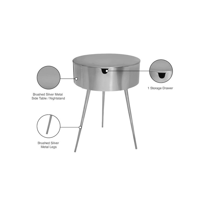 Meridian Furniture Bali Silver Night Stand