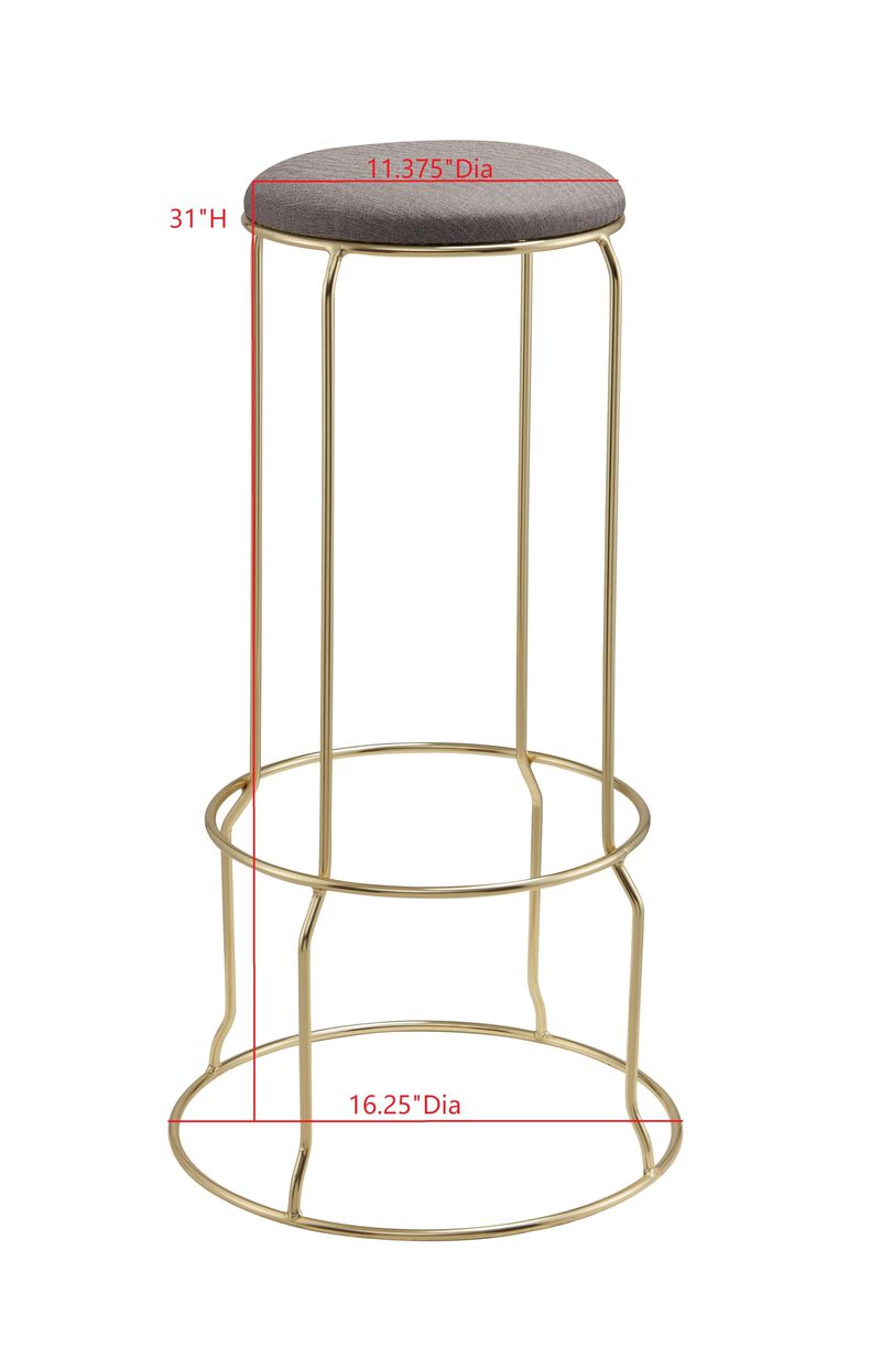 Kings Brand Furniture Carmilla Upholstered Counter Height Stool with Footrest - Bar Stools Set of 4 for Kitchen 31"