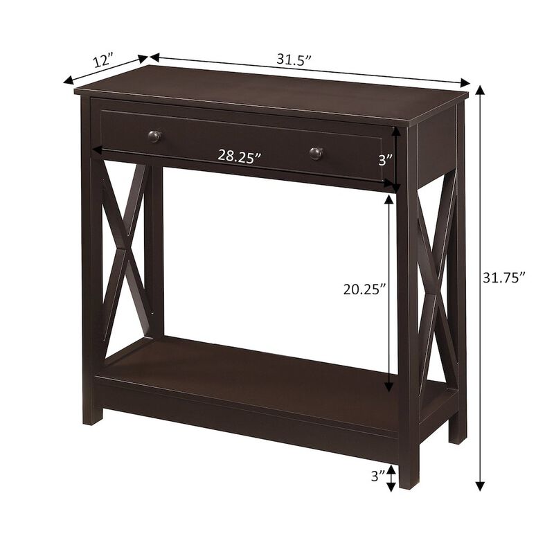 Convenience Concepts Oxford 1 Drawer Entryway Hall Table with Shelf