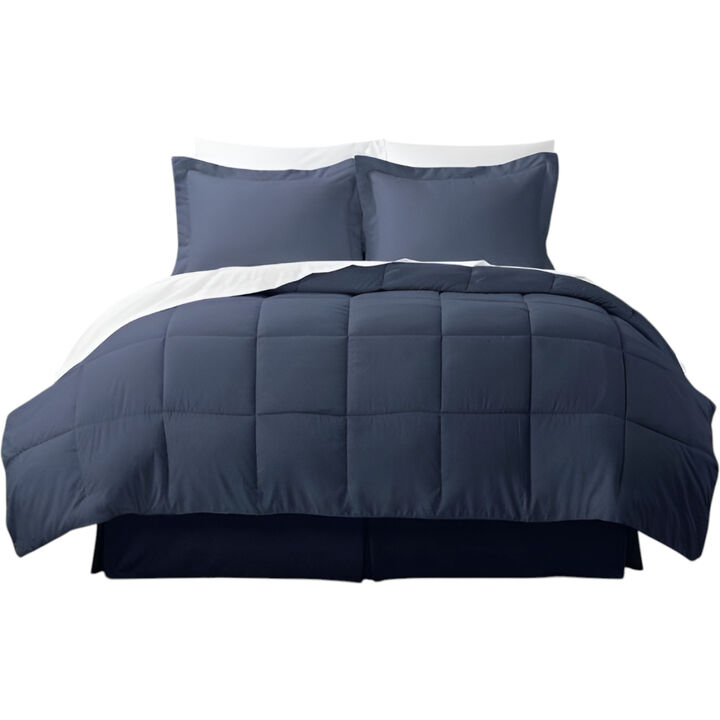 6-Piece All-in-One Bedding Set – Reversible Comforter with Coordinated Microfiber Sheets