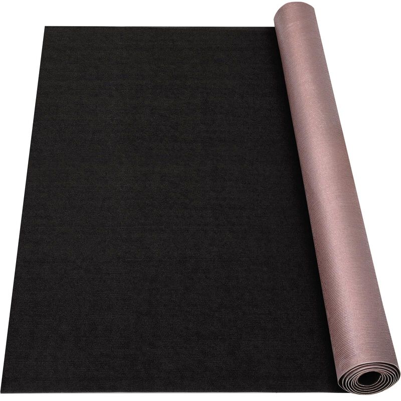 Grefinity Marine Carpet,6 FT x 23 FT Black Indoor Outdoor Carpet 0.2"" Thick Boat Carpet with Water-Proof TPE Backing, Non-Slide