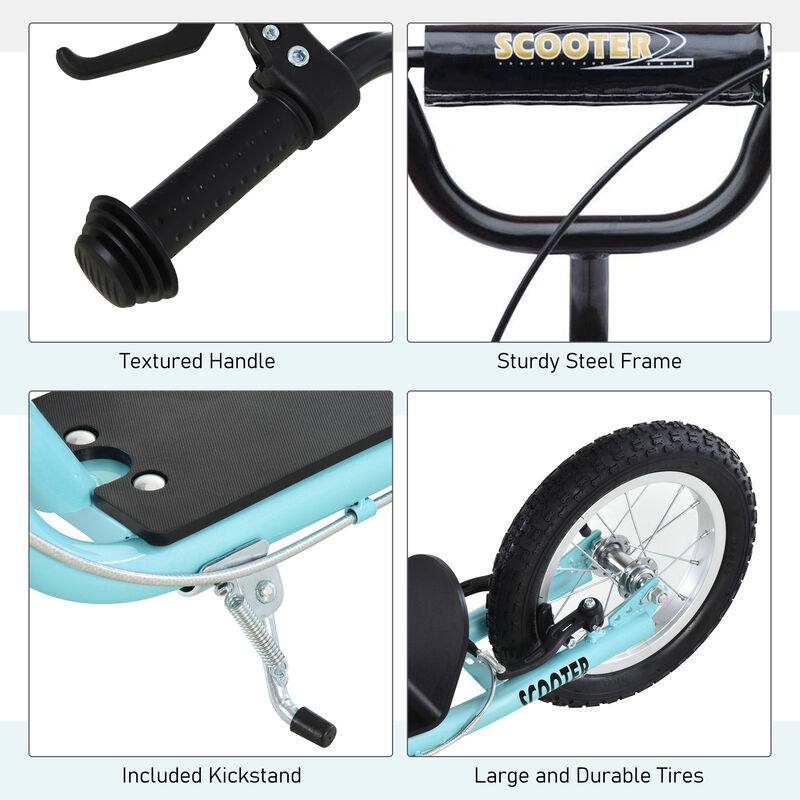 BreeBe Teens Youth Scooter Ride On Toy with Adjustable Handlebar, Dual Brakes, and Inflatable Wheels image number 5