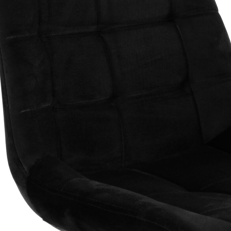 Elama 2 Piece Tufted Chair in Black with Metal Legs