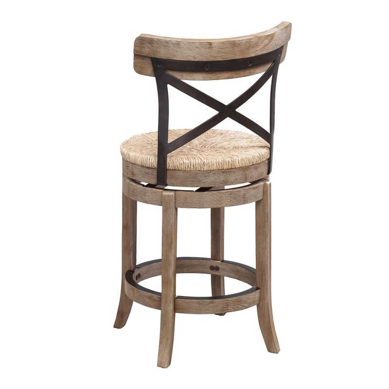 Boraam Myrtle Swivel Counter Stool - Wheat Wire-Brush