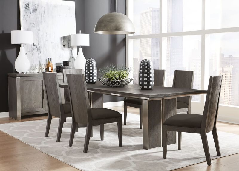 Plata Extension Dining Table in Thunder Grey