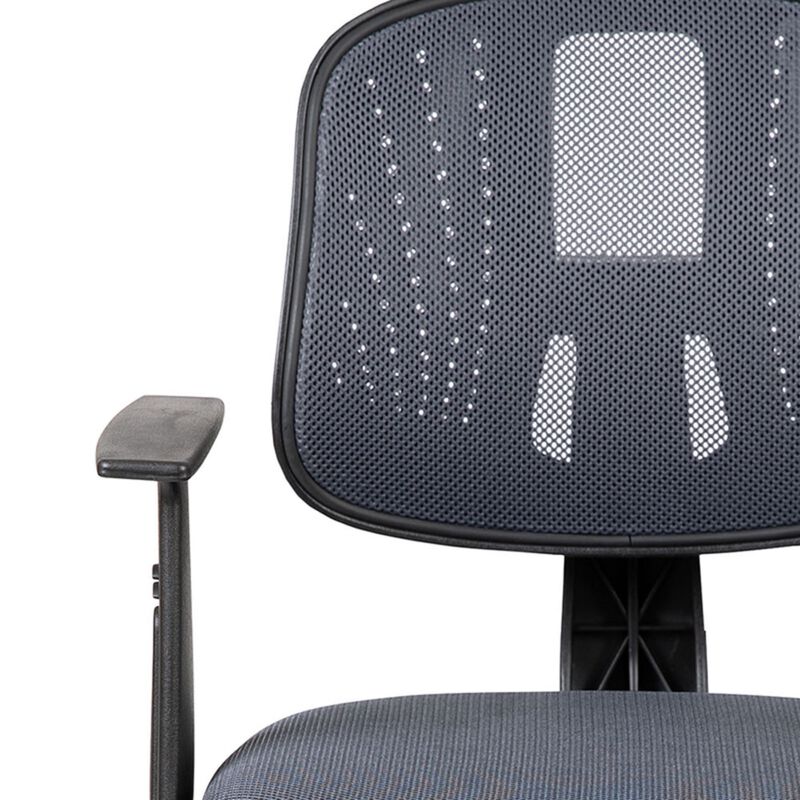 Flash Fundamentals Mid-Back Gray Mesh Swivel Task Office Chair with Pivot Back and Arms image number 6