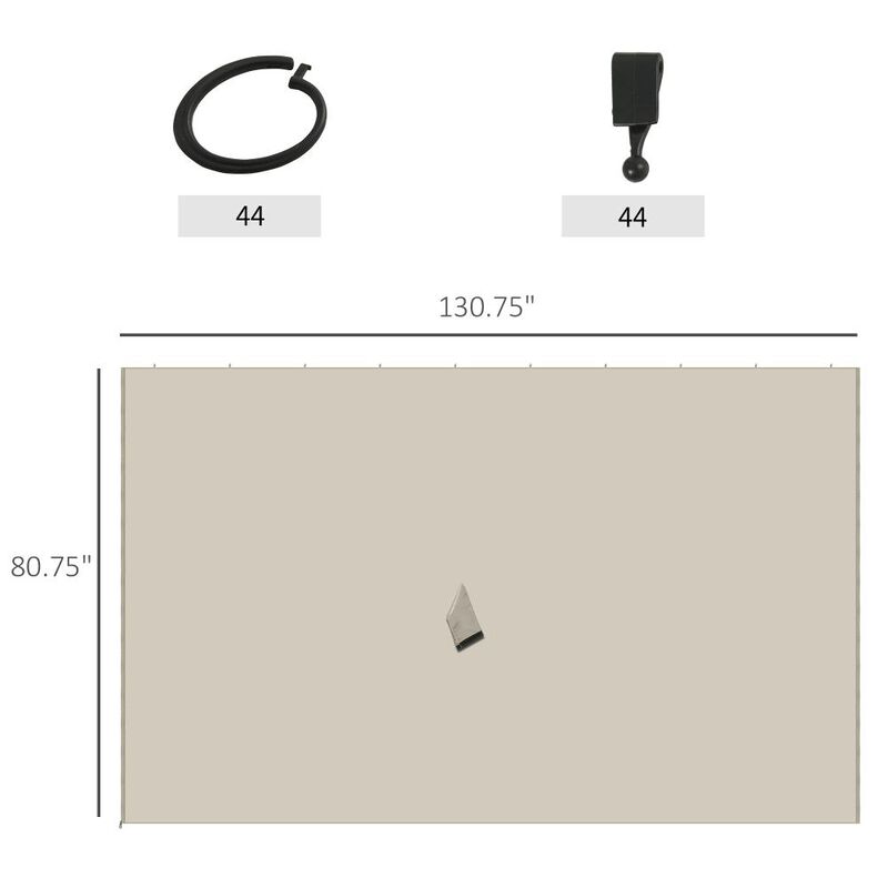 Hivvago Replacement Gazebo Walls 9.84' x 11.8' with C-Rings image number 2