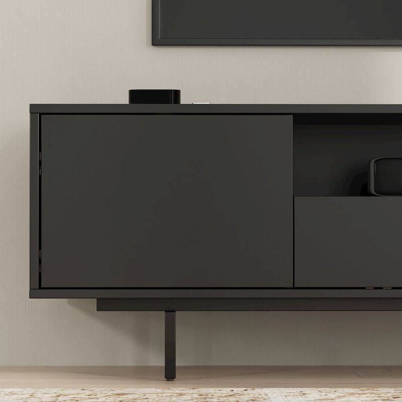 Comfort Pointe Avichi Black Laminate 3 Door TV Console