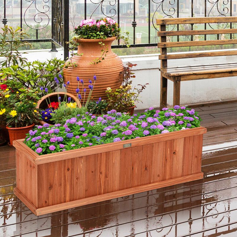 Wooden Decorative Planter Box for Garden Yard and Window image number 1