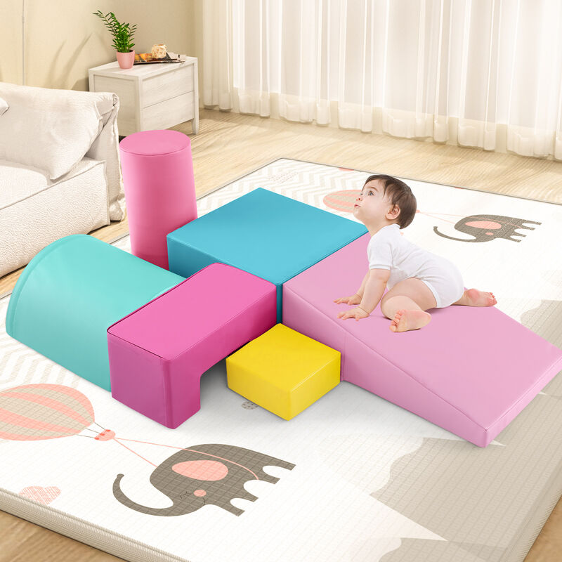 6-Piece Modular Foam Climbing Play Blocks for Toddlers &ndash; Indoor Activity Set image number 1