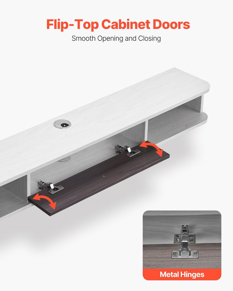 Modern Floating TV Stand 55" &ndash; Wall-Mount Storage Cabinet for DVD & Game Console image number 5