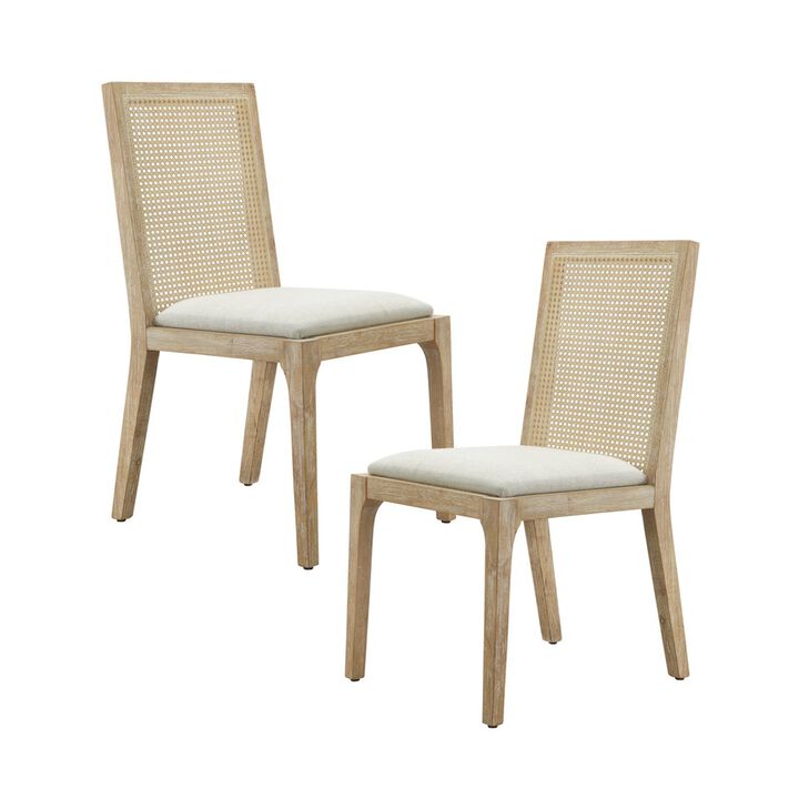 Gracie Mills Reid Farmhouse Cane Back Dining Chair Set