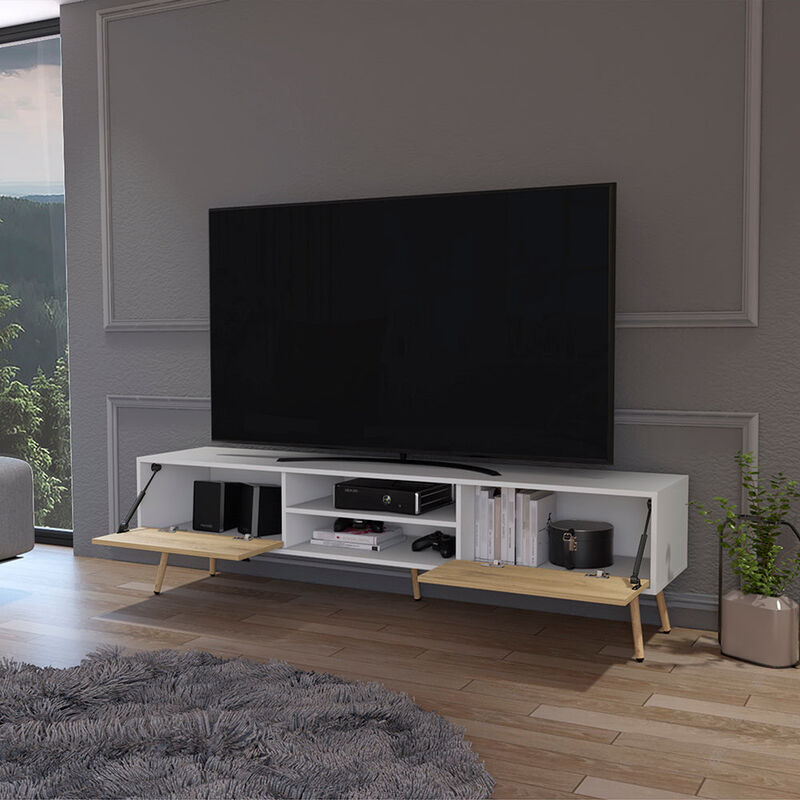 Tv Stand A Magness, Living Room, White / Macadamia