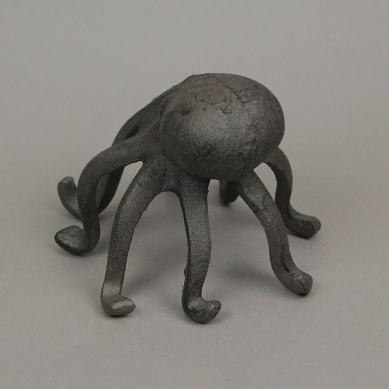 Rustic Brown Cast Iron Octopus Single Bookend / Phone Holder image number 4