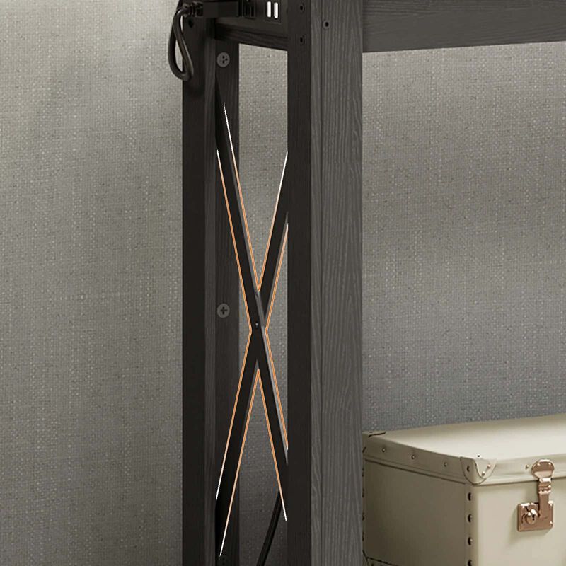 Modern Console Table with Power Station, USB Ports for Entryway Use-Brown image number 8
