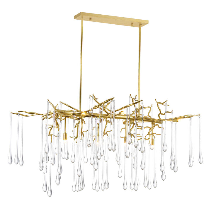 Anita 10 Light Chandelier With Gold Leaf Finish
