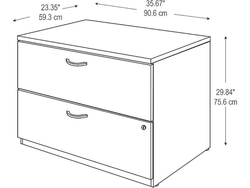 File Cabinet &ndash; Series C Hansen Cherry 2‑Drawer Lateral Locking Storage for Home/Office image number 2