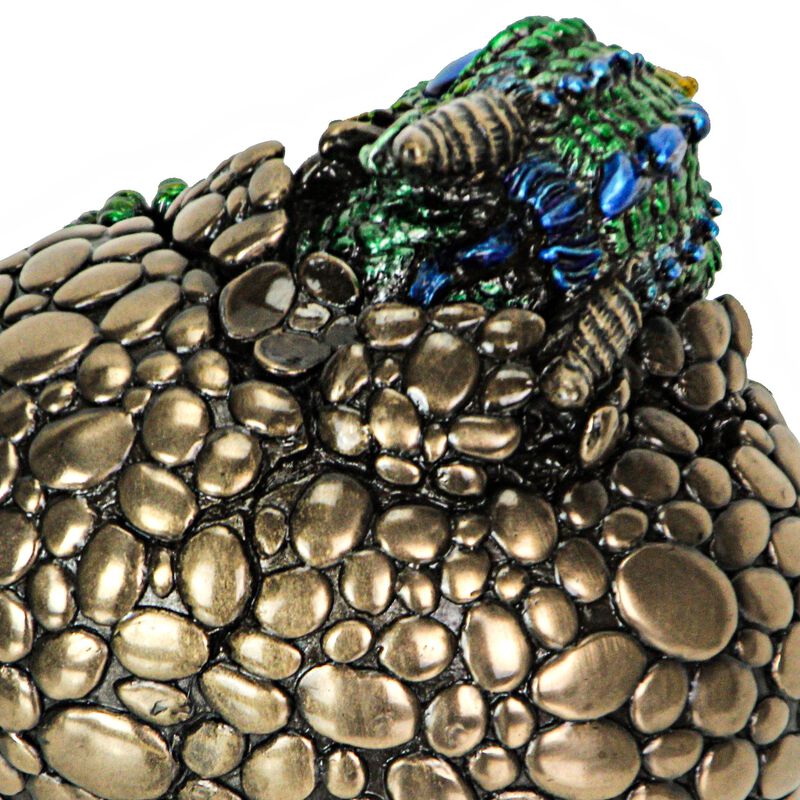 Bronze Finish Dragon Hatchling Figurine With Hand Painted Color Accents image number 5