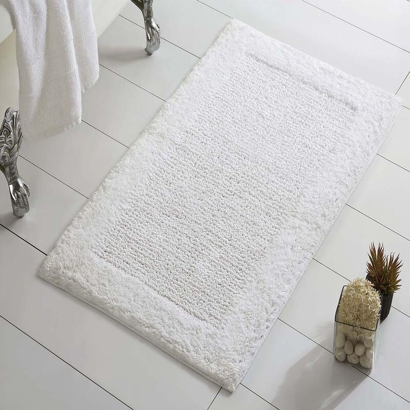 Knightsbridge Naples 220 GSF Non Skid Back Bath Rug 20 x 30 - White