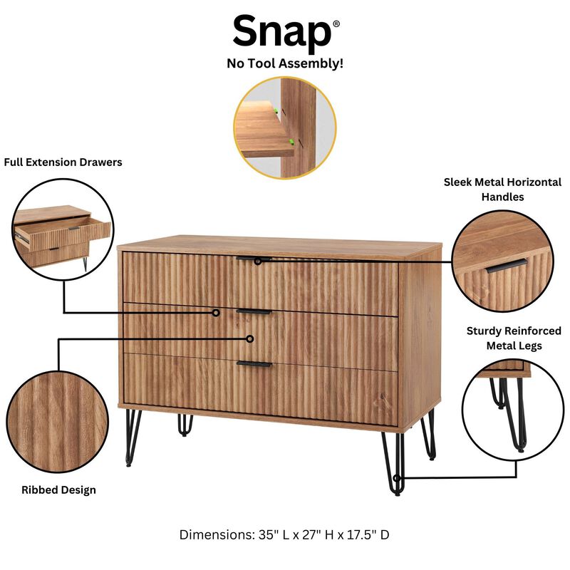 Dumbo Dresser and 2-Drawer Nightstand Set in Brown image number 6