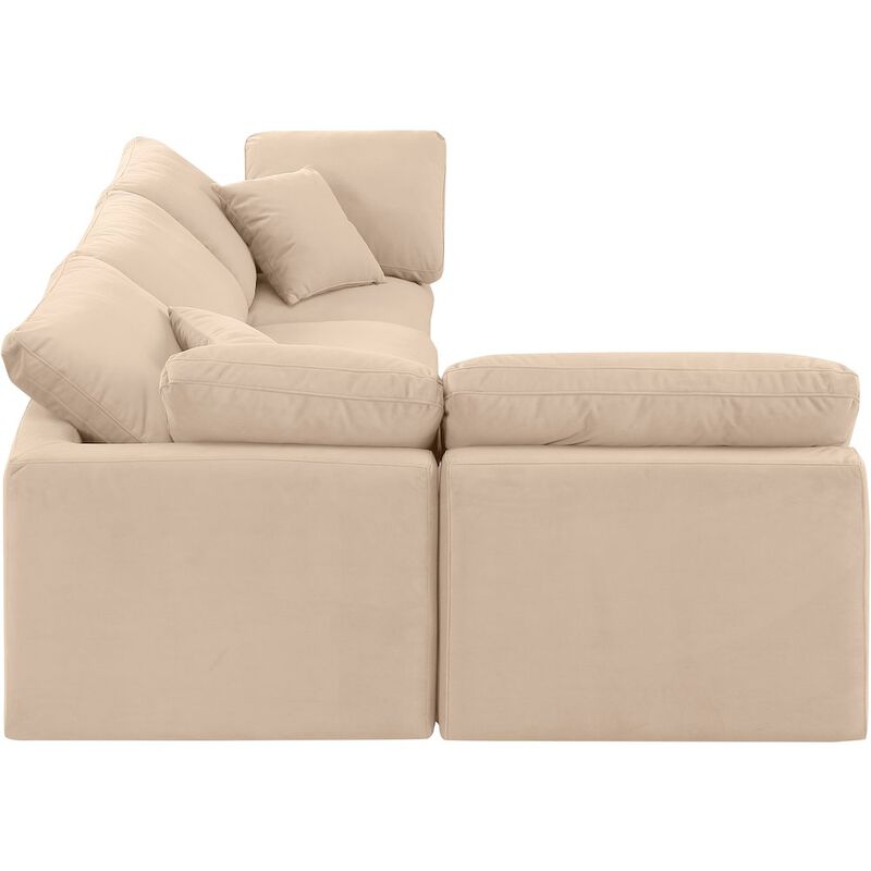 Meridian Furniture Indulge Beige Velvet Modular Sectional