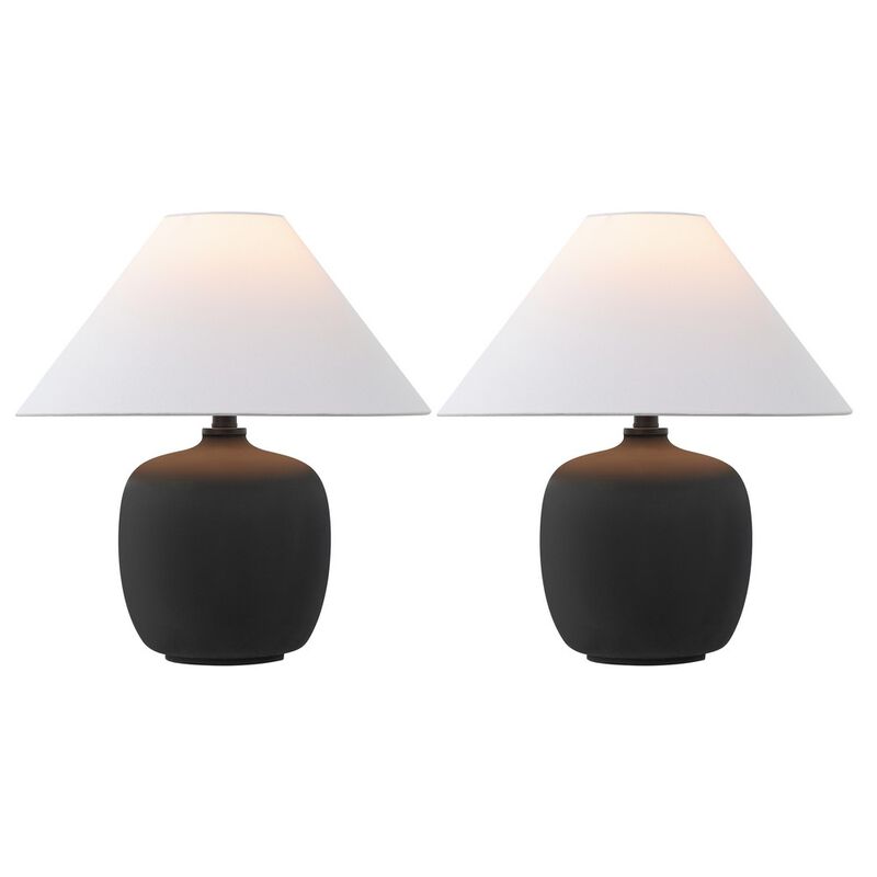 Delphi 18.25" Minimalist Scandinavian Resin/Iron LED Table Lamp